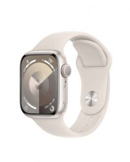 Apple Watch S9 45mm aluminium + Cellular w kolorze księżycowej poświaty z paskiem sportowym w kolorze księżycowej poświaty - M/L - zdjęcie główne
