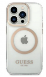 Etui do iPhone 14 Pro Guess Metal Gold MagSafe - przezroczyste