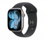 Apple Watch S11 42mm aluminium w kolorze gwiezdnej szarości z paskiem sport. w kolorze czarnym S/M