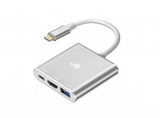 Przejściówka TB USB-C HUB 3w1 HDMI, USB, USB-C - srebrny