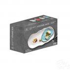 Zestaw spodków 17 cm / 6 szt. - STONE AGE / Biały - zdjęcie