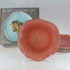 Zestaw talerzy płytkich 28 cm / 6 szt. - STONE AGE / Ceglasty - zdjęcie