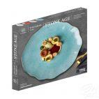 Talerz płytki 33 cm / 1 szt. - STONE AGE / Biały - zdjęcie