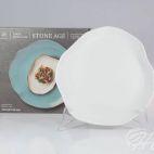 Zestaw talerzy płytkich 25 cm / 6 szt. - STONE AGE / Biały - zdjęcie