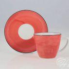 Filiżanka 350 ml ze spodkiem - 6591H Beata, Dorota (coral) - zdjęcie