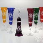 Kieliszki kryształowe do szampana 140 ml - KOLOR MIX (443 6K) - zdjęcie