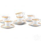 Zestaw kawowy dla 6 os./ 22 części - G666 MARGARET Złota - zdjęcie