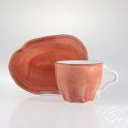 Filiżanka 250 ml ze spodkiem - STONE AGE 6630M Ceglasty - zdjęcie