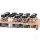 Stojak z przyprawami / 15 szt. - NATURALNY z czarną nakrętką (3068301117) - zdjęcie
