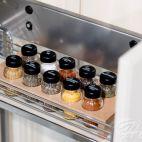 Stojak z przyprawami / 10 szt. - NATURALNY z czarną nakrętką (3068301025) - zdjęcie