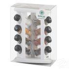 Stojak obrotowy z przyprawami TS / 12 szt. - BIAŁY z czarymi nakrętkami (3068301254) - zdjęcie