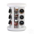 Stojak obrotowy z przyprawami S/12 szt. - BIAŁY z czarnymi nakrętkami (3068301278) - zdjęcie
