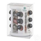 Stojak obrotowy z przyprawami S/12 szt. - BIAŁY z czarnymi nakrętkami (3068301278) - zdjęcie