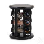 Stojak obrotowy z przyprawami S/12 szt. - CZARNY z czarnymi nakrętkami (3068301285) - zdjęcie