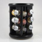 Stojak obrotowy z przyprawami S/12 szt. - CZARNY ze srebrnymi nakrętkami (3068301391) - zdjęcie