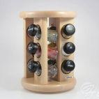 Stojak obrotowy z przyprawami S/12 szt. - NATUTALNY z czarnymi nakrętkami (3068301407) - zdjęcie