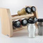 Półka z przyprawami / 8 szt. - NATURALNY z czarnymi nakrętkami (3068301339) - zdjęcie