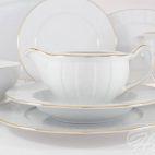 Serwis obiadowy dla 6 osób / 23 części - 3610 OKTAWA Złoty pasek - zdjęcie