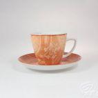 Filiżanka 350 ml ze spodkiem - 9075C Pomarańczowy - zdjęcie