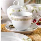 Zestaw kawowy dla 12 os. / 15 części - Classic Oliwka WA-166 - zdjęcie