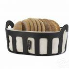 Kosz na pieczywo z bawełnianym wkładem 24 cm - Czarny (29873) - zdjęcie