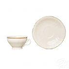 Filiżanka niska 360 ml ze spodkiem - Bernadotte Ivory Gold (383713) - zdjęcie