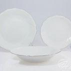 Zestaw talerzy dla 6 osób - DAISY Obwódka platyny - zdjęcie