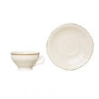 Filiżanka niska 360 ml ze spodkiem - Bernadotte Ivory Gold (383713) - zdjęcie