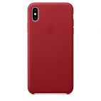 Etui do iPhone Xs Max Apple Leather Case - czerwone - zdjęcie