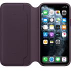 Skórzane etui folio do iPhone 11 Pro Max Apple - śliwkowe - zdjęcie