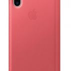 Etui do iPhone Xs Max Apple Leather Folio - zgaszony róż - zdjęcie
