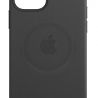 Etui iPhone 12 Pro Max Apple Leather Case z MagSafe - czarne - zdjęcie