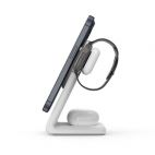 Ładowarka Indukcyjna Crong MagSpot Pivot Stand 3w1 - biała - zdjęcie