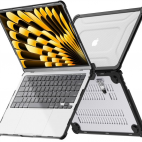 Obudowa Tech-Protect Smartshell Pro MacBook Air 13 M2 M3 M4 2023-2025 BLACK/CLEAR - zdjęcie