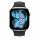 Apple Watch S11 42mm aluminium w kolorze gwiezdnej szarości z paskiem sport. w kolorze czarnym S/M - zdjęcie