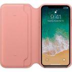 Etui do iPhone Xs Apple Leather Folio Case - różowe - zdjęcie