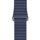 Apple pasek Apple Watch 41mm z karbowanej skóry w kolorze nocnego błękitu - rozmiar L - zdjęcie