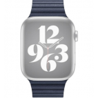 Pasek do Apple Watch 45mm skórzany rozmiar M - niebieski - zdjęcie 
