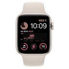 Apple Watch SE 2 44mm aluminium w kolorze księżycowej poświaty z paskiem sportowym w kolorze księżycowej poświaty - zdjęcie