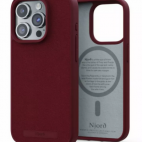 Etui do iPhone 15 Pro Njord Suede MagSafe - czerwone - zdjęcie