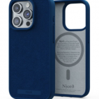 Etui do iPhone 15 Pro Njord Suede MagSafe - niebieskie - zdjęcie