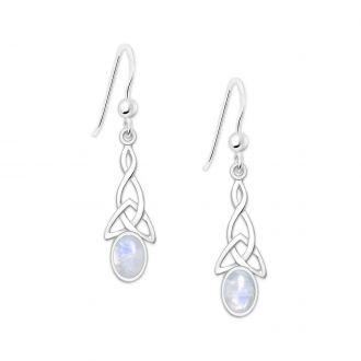 Srebrne kolczyki z kamieniem księżycowym - zdjęcie główne