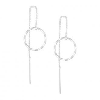 Srebrne kolczyki kółka geometryczna biżuteria - zdjęcie główne