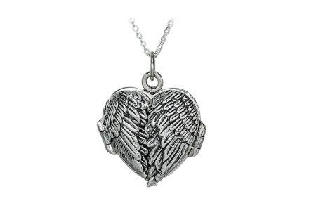 Srebrny sekretnik skrzydła anioła z sentencją - zdjęcie główne