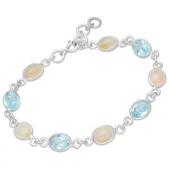 Srebrna Bransoletka z Etiopskim Opalem i Topazem - zdjęcie główne