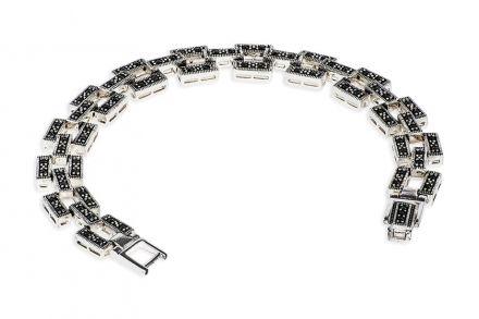 Modna srebrna bransoletka z markazytami - zdjęcie główne