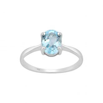 Srebrny pierścionek z topazem blue sky - Europa 20, US 9,5 - zdjęcie główne