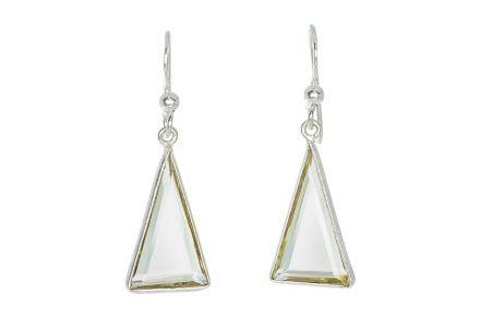 Długie srebrne kolczyki z lemon kwarcem - zdjęcie główne