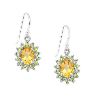 Srebrne kolczyki z Cytrynem i Peridotem - zdjęcie główne