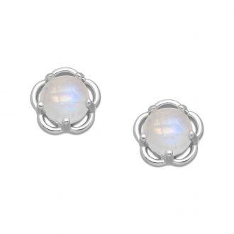 Srebrne kolczyki z kamieniem księżycowym - zdjęcie główne